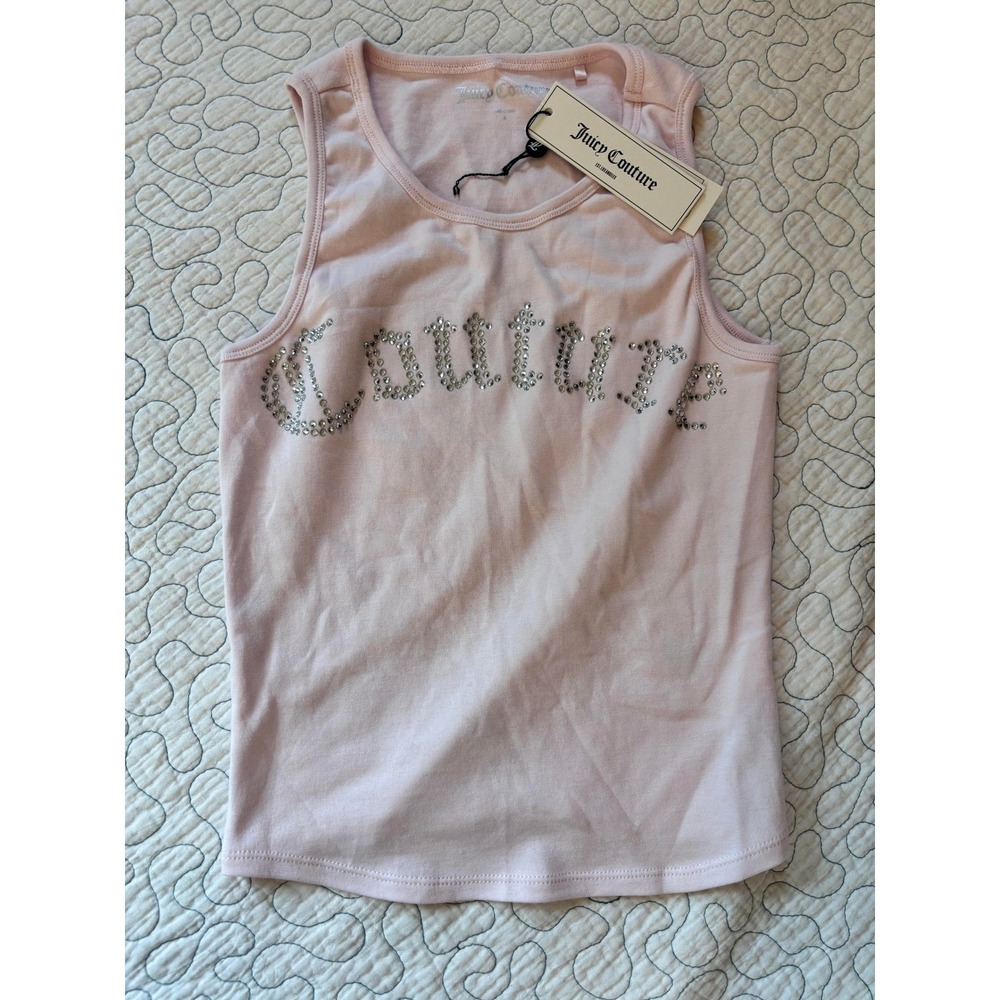 Juicy Couture Soft Glow Rhinestone Couture Logo Tank Top Small